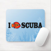 Tapis De Souris I Love scuba (Avec souris)
