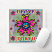 Tapis De Souris "I LOVE TOKYO" Fleurs Mousepad (Avec souris)