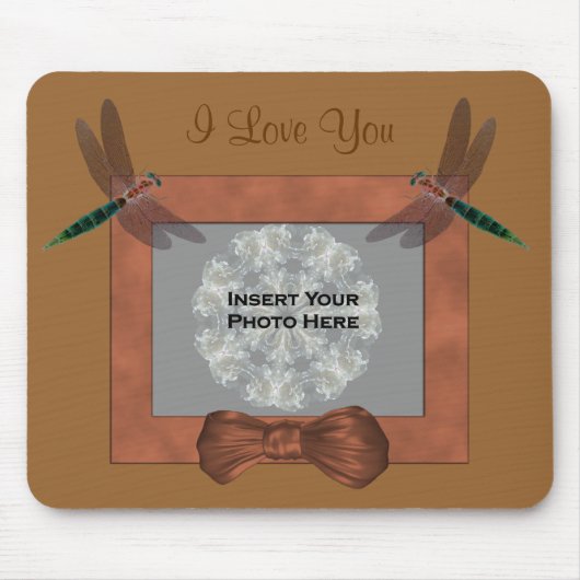 Tapis De Souris I Love You Dragonflies Ajouter Photo Mousepad (Devant)