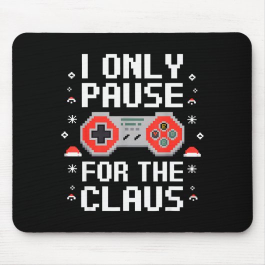 Tapis De Souris I Only Pause For The Claus Retro Video Game Christ (Devant)