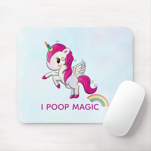Tapis De Souris I Poop Magic Funny Unicorne Dit (Avec souris)