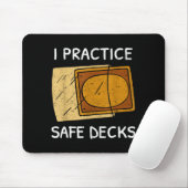 Tapis De Souris I Practice Safe Decks Trading Card Game Pun Humor (Avec souris)