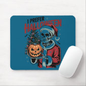 Tapis De Souris I Prefer Halloween Christmas Creepy Cute Skeleton  (Avec souris)