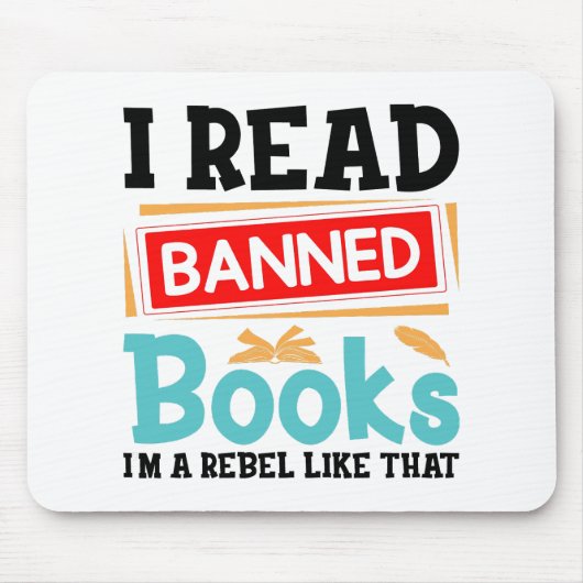 Tapis De Souris I Read Banned Books Librarian Reader (Devant)