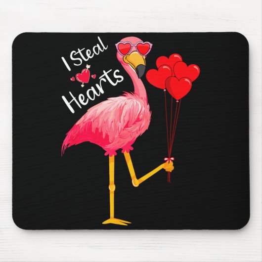 Tapis De Souris I Steal Hearts Funny Flamingo Lover Valentine's Da (Devant)