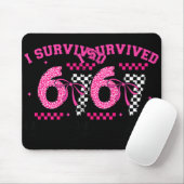 Tapis De Souris I Survived 67 Days Leopard Checkered 67 Kindergart (Avec souris)