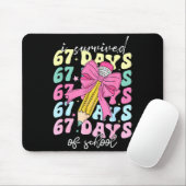 Tapis De Souris I Survived 67 Days Of School Coquette Bow Student (Avec souris)