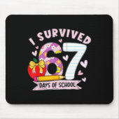 Tapis De Souris I Survived 67 Days Of School Funny Leopard Student (Devant)
