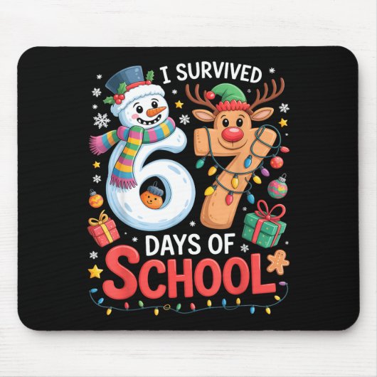 Tapis De Souris I Survived 67 Days Of School Funny Meme Six Seven (Devant)