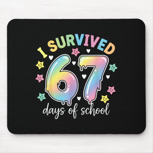 Tapis De Souris I Survived 67 Days Of School Funny Meme Teacher St (Devant)