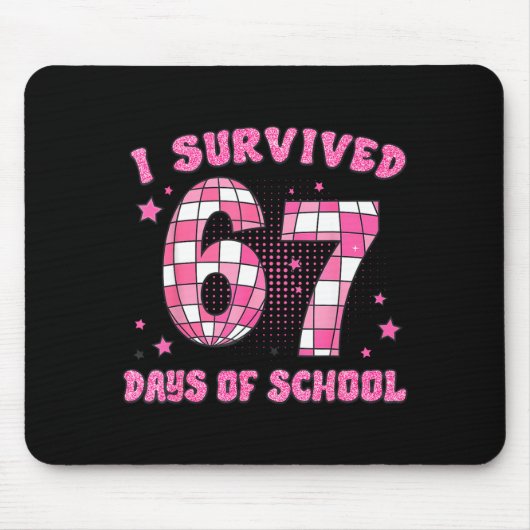 Tapis De Souris I Survived 67 Days Of School Funny Retro 67 Meme S (Devant)