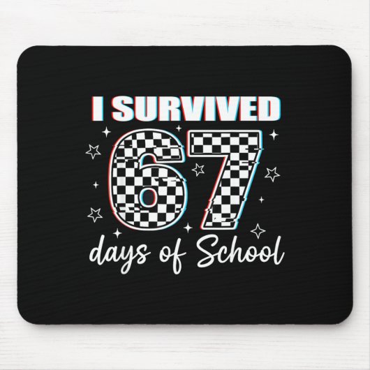 Tapis De Souris I Survived 67 Days Of School Funny Retro 67 Meme S (Devant)