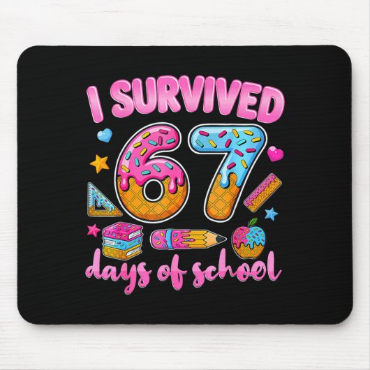 Tapis De Souris I Survived 67 Days Of School Ice Cream Drip Teache (Devant)