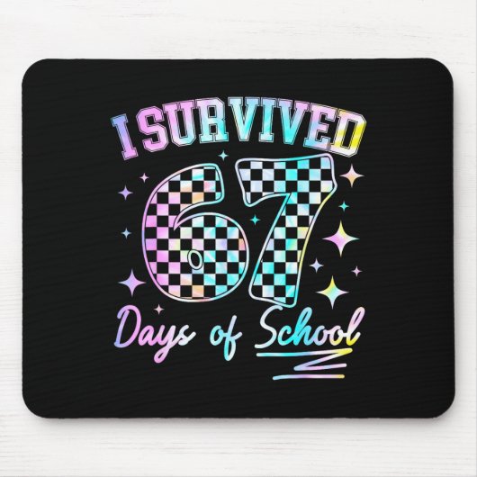 Tapis De Souris I Survived 67 Days Of School Tie Dye 67th Day Teac (Devant)