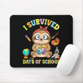 Tapis De Souris I Survived Six Seven Days Of School Cute Sloth Stu (Avec souris)