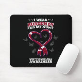 Tapis De Souris I Wear Burgundy Aunt Multiple Myeloma Aware Bl (Avec souris)