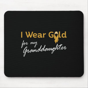 Tapis De Souris I Wear Gold for Granddaughter Tee - Childhood Canc