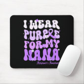 Tapis De Souris I Wear Purple For My Nana Heimers Awareness Suprt (Avec souris)