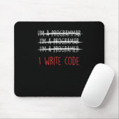 Tapis De Souris I Write Code Coder Programming Gift (Avec souris)