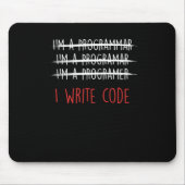 Tapis De Souris I Write Code Coder Programming Gift (Devant)