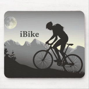 Tapis De Souris iBike Silhouette Mountain Vélo Moon n Montagnes