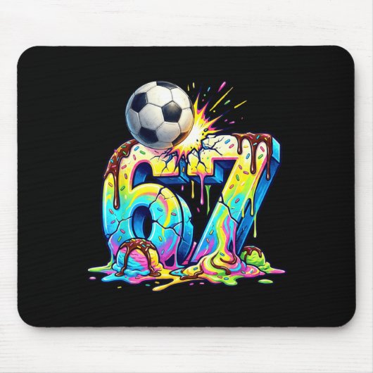 Tapis De Souris Ice Cream Drip Soccer 67 Six Seven Funny Gen Alpha (Devant)