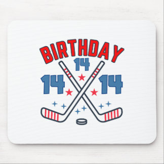 Tapis De Souris Ice Hockey Fourteen Birthday Boy 14th Party Boys A