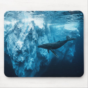 Tapis De Souris Iceberg sous-marin et une baleine à bosse