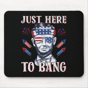 Tapis De Souris Ici À Bang Abraham Lincoln 4 juillet Feux D'Artifi
