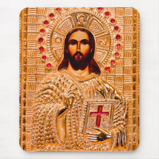 Tapis De Souris Icône dorée de Jésus-Christ (Devant)