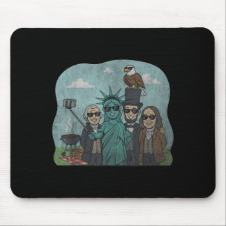 Tapis De Souris Icônes patriotiques rétro selfie BBQ drôle du 4 ju
