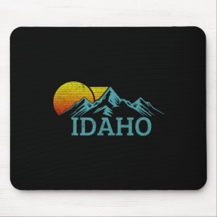 Tapis De Souris Idaho Montagnes Vintage Coucher de soleil Randonné
