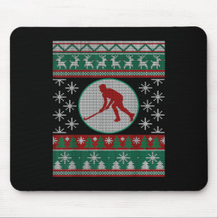 Tapis De Souris Idée de cadeau de Noël laid de hockey sur gazon Fi