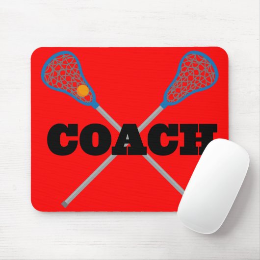 Tapis De Souris Idée de cadeau d'entraîneur de lacrosse (Avec souris)