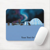 Tapis De Souris Igloo et aurores boréales (Avec souris)
