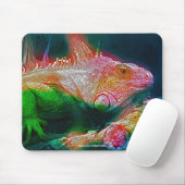 Tapis De Souris Iguana Lizard Reptile Faune Art Mousepad (Avec souris)