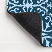Tapis De Souris Ikat damask pattern - Indigo foncé et bleu clair (Coin)