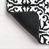 Tapis De Souris Ikat damask pattern - noir et blanc (Coin)