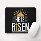 Tapis De Souris Il Est Ressuscité Chrétien Pâques Hommes Femmes En (Avec souris)