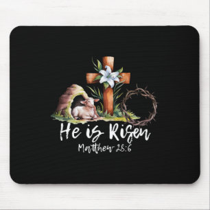 Tapis De Souris Il Est Ressuscité Mouton Agneau Croix Jésus Chréti
