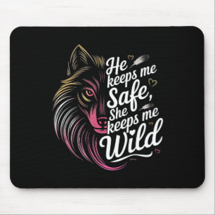 Tapis De Souris Il me garde en sécurité Elle me garde Amoureux d'a
