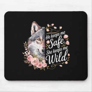 Tapis De Souris Il me garde en sécurité Elle me garde Amoureux d'a