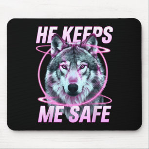 Tapis De Souris Il me garde en sécurité Loups Saint-Valentin Pour