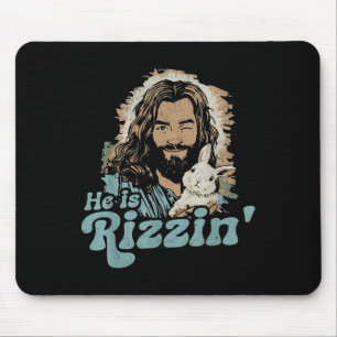 Tapis De Souris Il Rizzin Funny Mignonne Jésus Bunny Pâques Christ