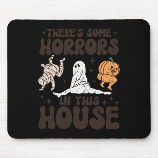 Tapis De Souris Il y a des horreurs dans cette maison Citrouille f (Devant)