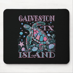 Tapis De Souris Île de Galveston Tx Amoureux des Tortues Plage Col