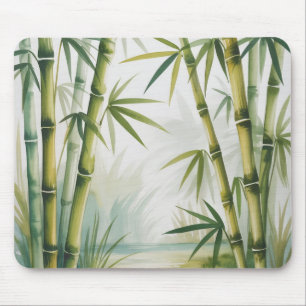 Tapis de souris Île de la forêt de bambou aquarell