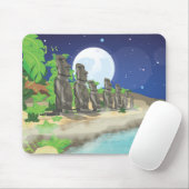 Tapis De Souris Île de Pâques Moai (Avec souris)