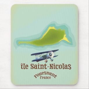 Tapis De Souris île Saint-Nicolas Fouesnant France carte