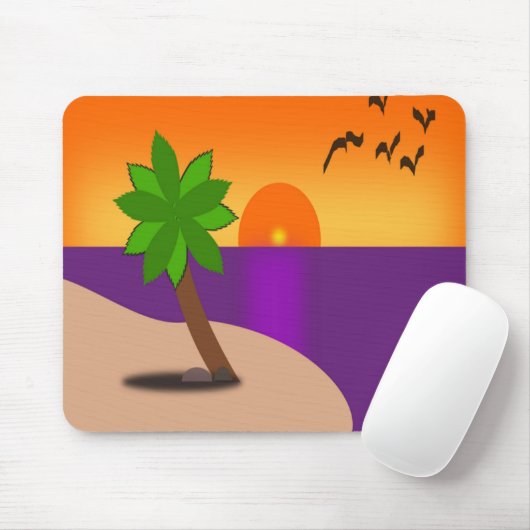 TAPIS DE SOURIS ÎLE TROPICALE (Avec souris)